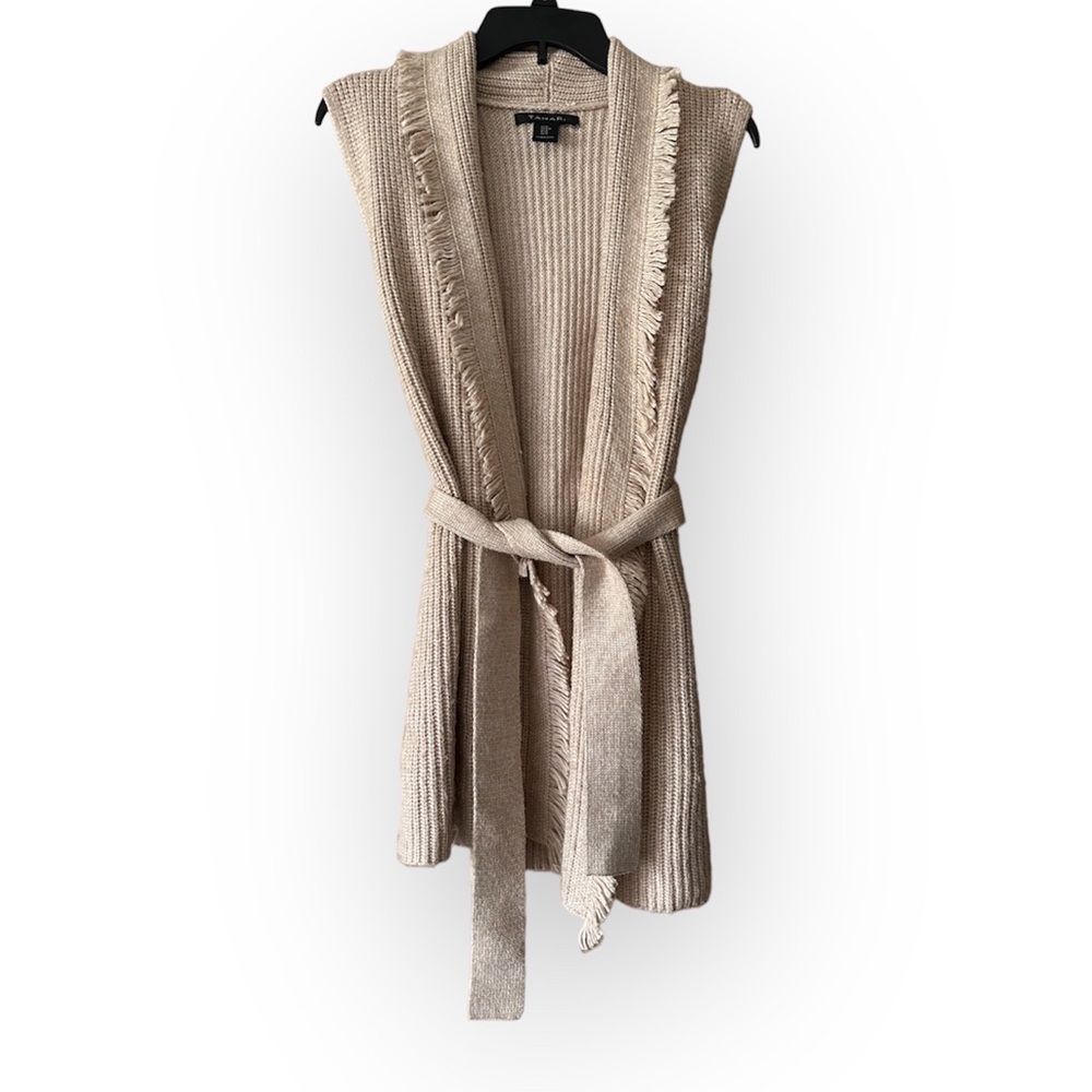 Tahari Beige Knit Vest